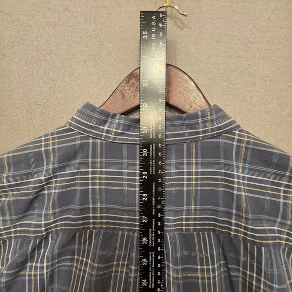 GH Bass Earth Mens Blue Plaid Short Sleeve Button Up Shirt Size XXL - Picture 7 of 7